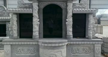 湖州 芝麻灰高档墓碑，土墓，可定制