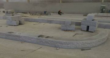 湖州 芝麻白整石坐凳（光面+自然面）