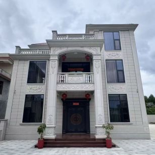 湖州 芝麻白石材别墅干挂案例展示