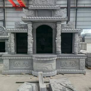湖州 芝麻灰高档墓碑，土墓，可定制
