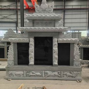 湖州 芝麻灰高档墓碑、土墓，一套也支持定做