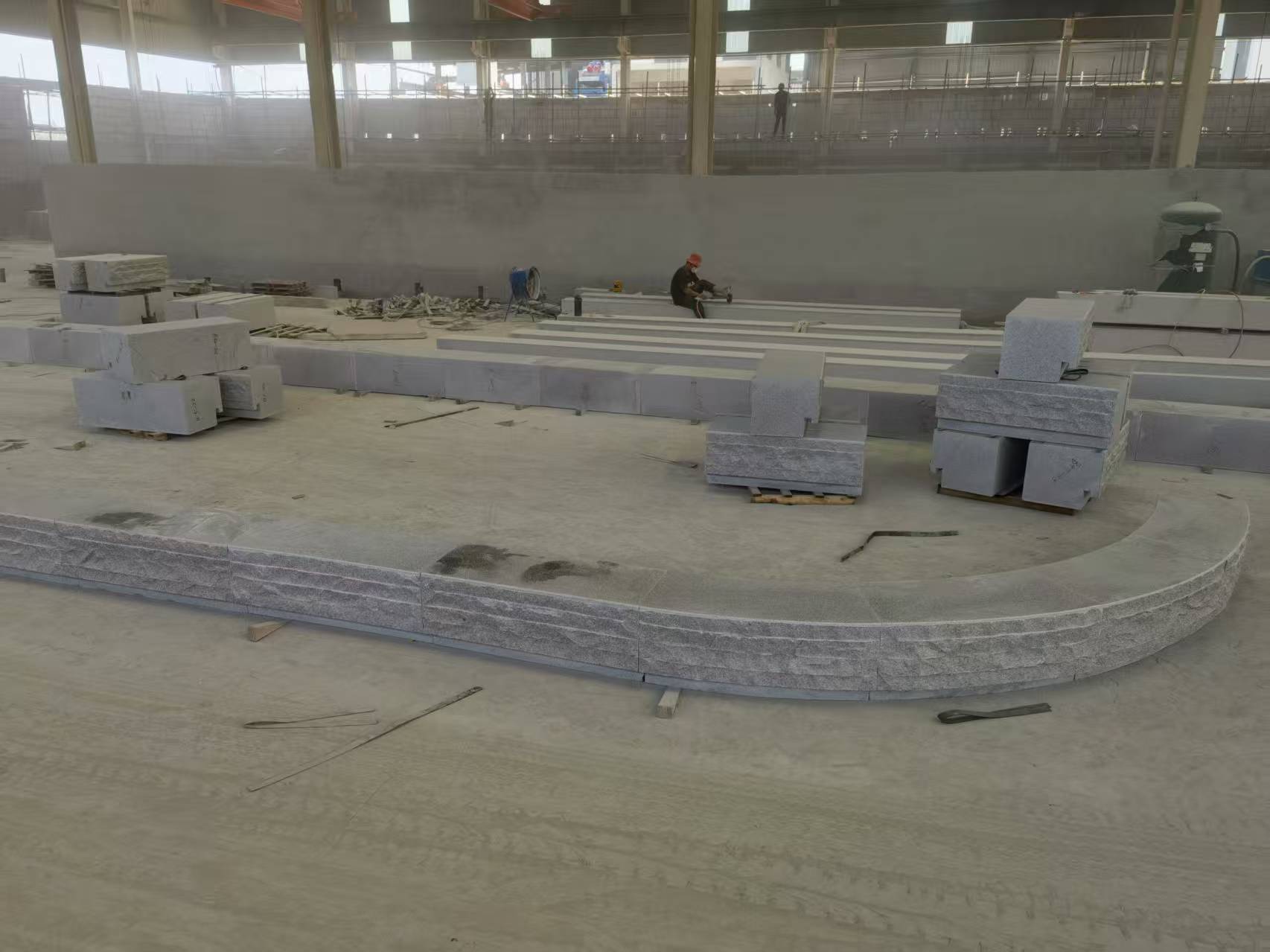 湖州 芝麻白整石坐凳（光面+自然面）