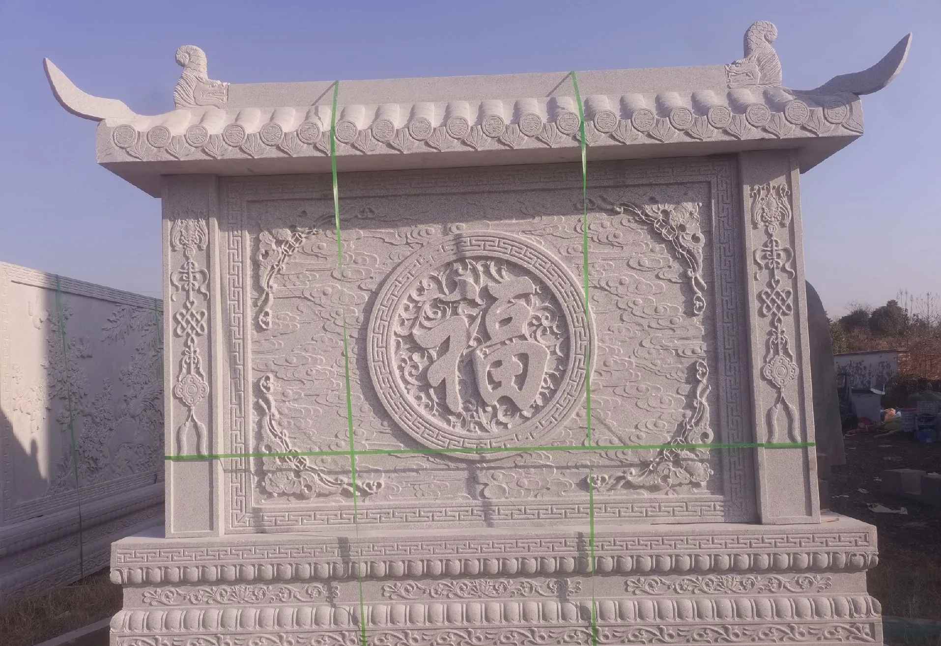 湖州 芝麻白花岗岩屏风，照壁，影壁